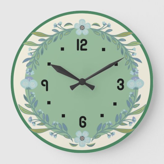 キッチンフラワー ラージ壁時計 (正面)