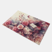 キッチンフロアマット:ロマンチックな音楽デザイン ドアマット (アングル)