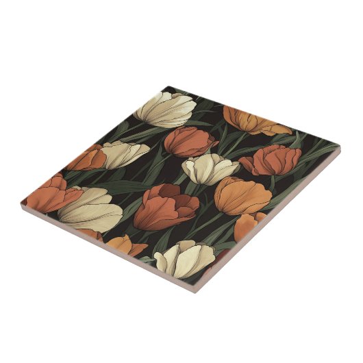 キッチンフロア用シックヴィンテージチューリップセラミックタイル タイル (側面)