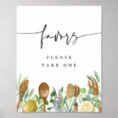 キッチンブライダルシャワーお気に入りテーブルの看板 ポスター (正面)