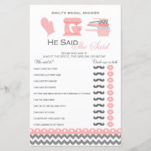 キッチンブライダルシャワーゲームプリント