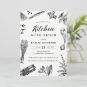 キッチンブライダルシャワーハーブスパイス招待カード 招待状 (スタンド正面)