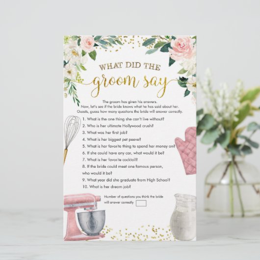 キッチンブライダルシャワー何と言う新郎ゲーム (スタンド正面)