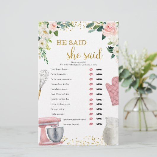 キッチンブライダルシャワー彼はゲームを言った (スタンド正面)