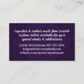 キッチンベーキングおとぎケーキのカップケーキビジネス 名刺 (裏面)