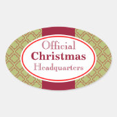 キッチンホリデークリスマス本社ステッカー 楕円形シール (正面)