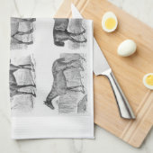 キッチンホースのデコ馬をテーマにしたキッチンアイテム キッチンタオル (四つ折り)