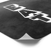 キッチンポスタータイポグラフィグレーと白 ポスター (角)