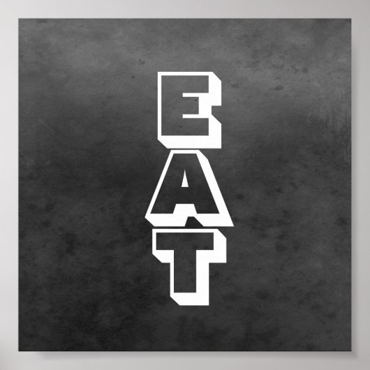 キッチンポスタータイポグラフィグレーと白 ポスター (正面)