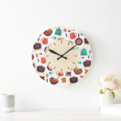 キッチンポットパン器具料理キッチン時計 ラージ壁時計 (ホーム)