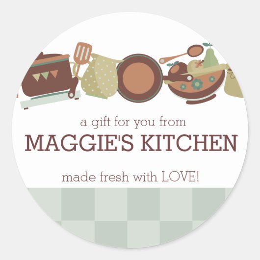 キッチンポットパン器具料理ケータリングシェフ ラウンドシール (正面)