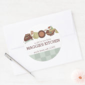 キッチンポットパン器具料理ケータリングシェフ ラウンドシール (封筒)