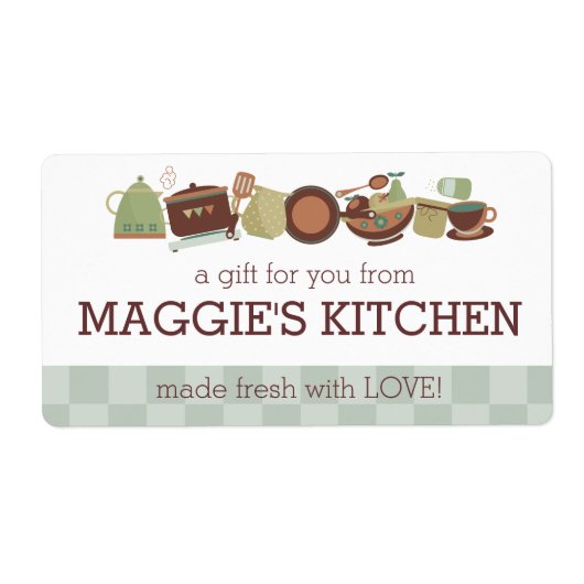 キッチンポットパン器具料理ケータリングシェフ ラベル (正面)