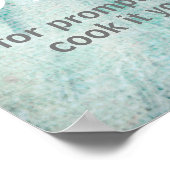 キッチンポユーモアのあるスター引用文調理師それ自身 ポスター (角)