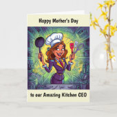 キッチンマザーズデイパーソナライズされた カード (黄色い花)