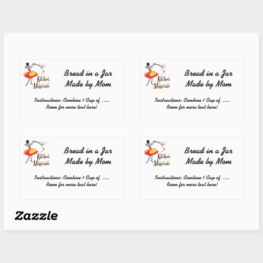 キッチンマジシャンカスタマイズ可能なレシピシール 長方形シール (シート)