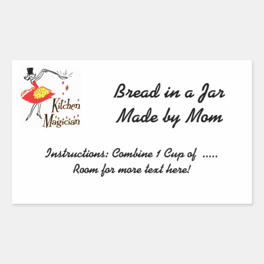 キッチンマジシャンカスタマイズ可能なレシピシール 長方形シール (正面)