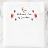 キッチンマジシャンカスタムレトロ料理シール 楕円形シール (バッグ)