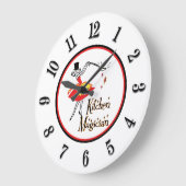 キッチンマジシャンブラックレトロナンバーズクロック ラージ壁時計 (傾斜)