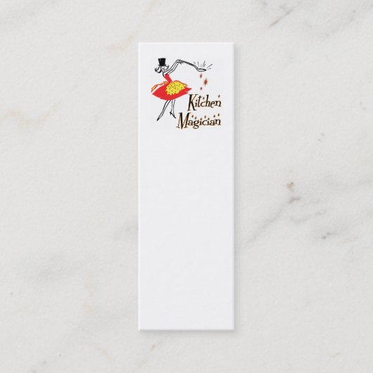 キッチンマジシャンレトロミニブックマーク名刺 スキニー名刺 (正面)