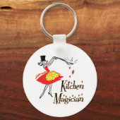 キッチンマジシャンレトロ料理アートキーチェーン キーホルダー (正面)