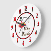 キッチンマジシャン赤いナンバーズウォールクロック ラージ壁時計 (傾斜)