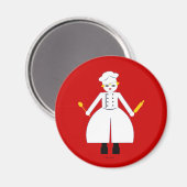 キッチンマーツキンレッドチェフェットの磁石 マグネット (正面/裏面)