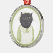 キッチンメイドキャットプレミアムラウンドオーナメント メタルオーナメント (左)