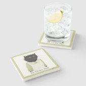 キッチンメイドキャットマーブルストーンコースター+文字 ストーンコースター (横)