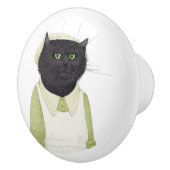 キッチンメイド猫の陶器製引き出しノブ セラミックノブ (右)
