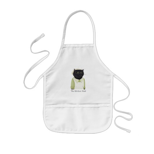 キッチンメイド 猫 子供用エプロン (正面)