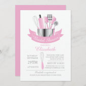 キッチンモダンのブライダルシャワーの招待状を用意する 招待状 (正面/裏面)