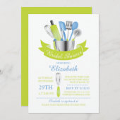 キッチンモダンのブライダルシャワーの招待状を用意する 招待状 (正面/裏面)