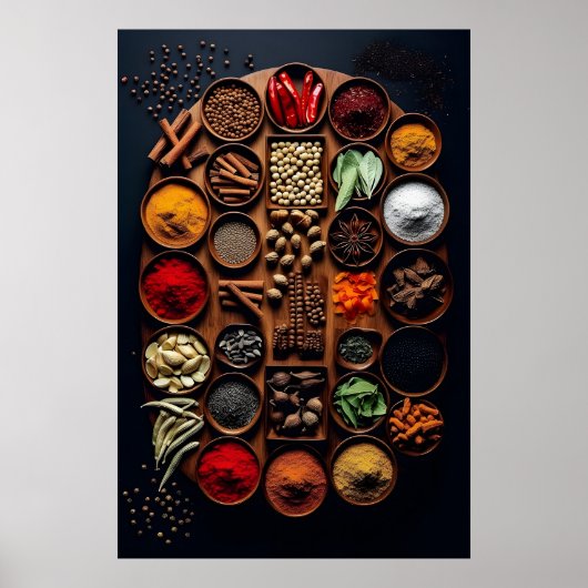 キッチンモダンスパイスウォールアート ポスター (正面)