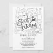 キッチンモダンツールブライダルシャワーのストック 招待状 (正面)