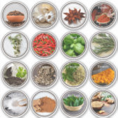 キッチンモダン料理ハーブスパイス瓶ラベル シール (正面)