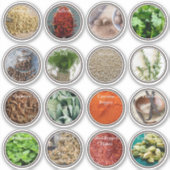 キッチンモダン料理ハーブ香辛料の瓶ラベル2 シール (正面)