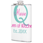 キッチンモノグラムグリーンピンクシンプル色ミニマ フラスク (左)