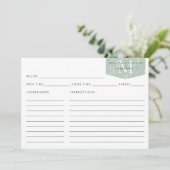 キッチンモノグラムスクリプトティール（緑がかった色）フローラ葉レシピ (スタンド正面)