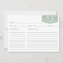 キッチンモノグラムスクリプトティール（緑がかった色）フローラ葉レシピ