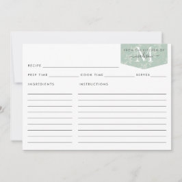 キッチンモノグラムスクリプトティール（緑がかった色）フローラ葉レシピ