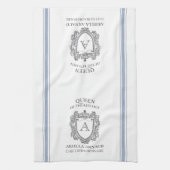 キッチンモノグラムタオルパーソナライズされたの女王 キッチンタオル (縦)