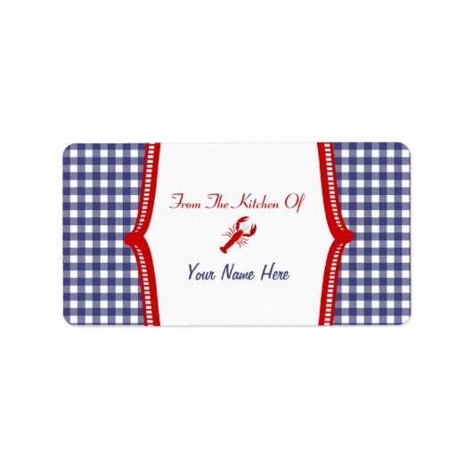 キッチンラベル – 「From The Kitchen Of」ロブスター ラベル (正面)
