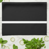 キッチンリネン黒白ストライプ キッチンタオル (折り畳み)