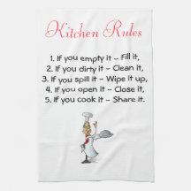 キッチンルールとシェフ付きキッチンタオル