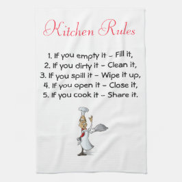 キッチンルールとシェフ付きキッチンタオル キッチンタオル