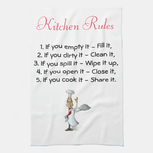 キッチンルールとシェフ付きキッチンタオル キッチンタオル (縦)