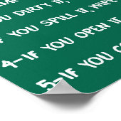 キッチンルールトレンディーおもしろいシャルボードウォールアート ポスター (角)