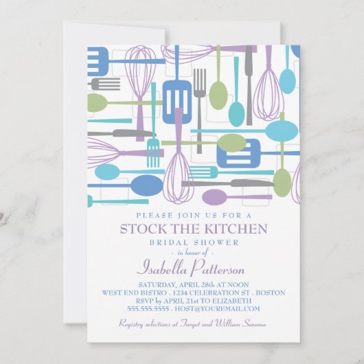 キッチンレトロスタイルブライダルシャワー 招待状 (正面)