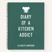 キッチン中毒者のミニマルな日記引用文レシピ ノートブック (正面)